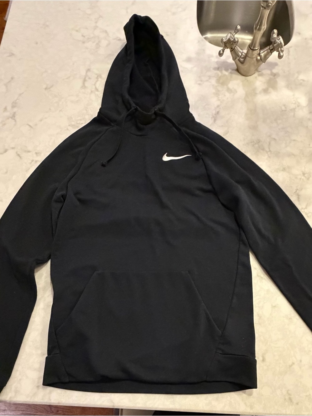 Nike Black Performance Pullover Hoodie with White Swoosh